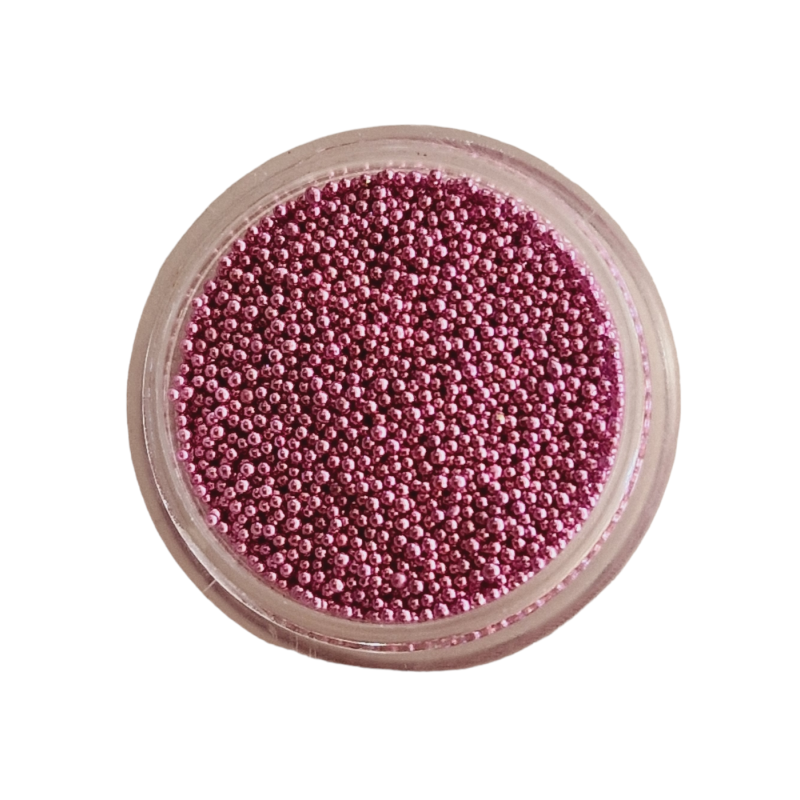 Micro bolitas caviar (metálicas) Rosa Perlado, 0,6-0,8 mm