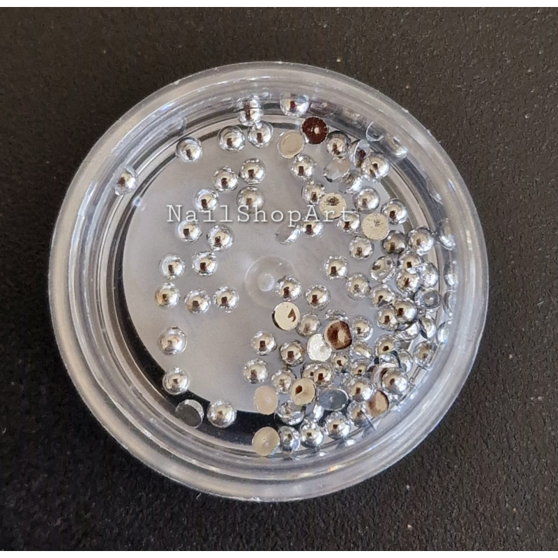 Perlas de Nácar 17, Plata,  2mm