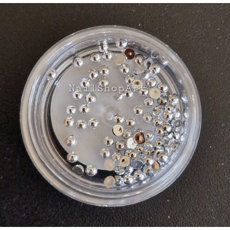 Perlas de Nácar 17, Plata,  2mm