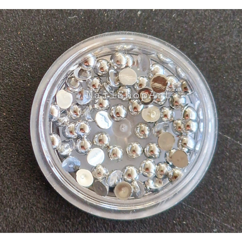 Perlas de Nácar 19, Plata, 3mm