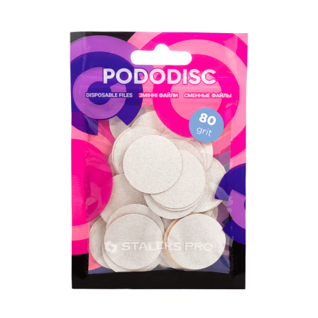 Limas de Recambio Desechables Para Pododisc L, Grano 80, 50uds