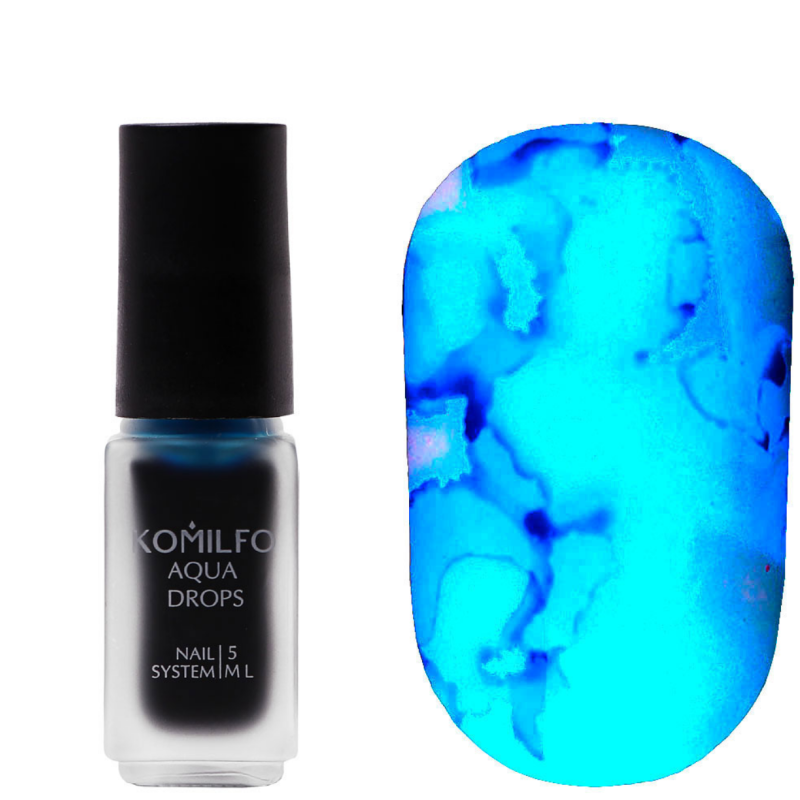 Pintura Efecto Acuarela Liquida, Aqua Drops Komilfo, Azul Nº009, 5ml