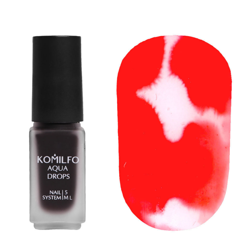 Pintura Efecto Acuarela Liquida, Aqua Drops Komilfo, Rojo Nº005, 5ml