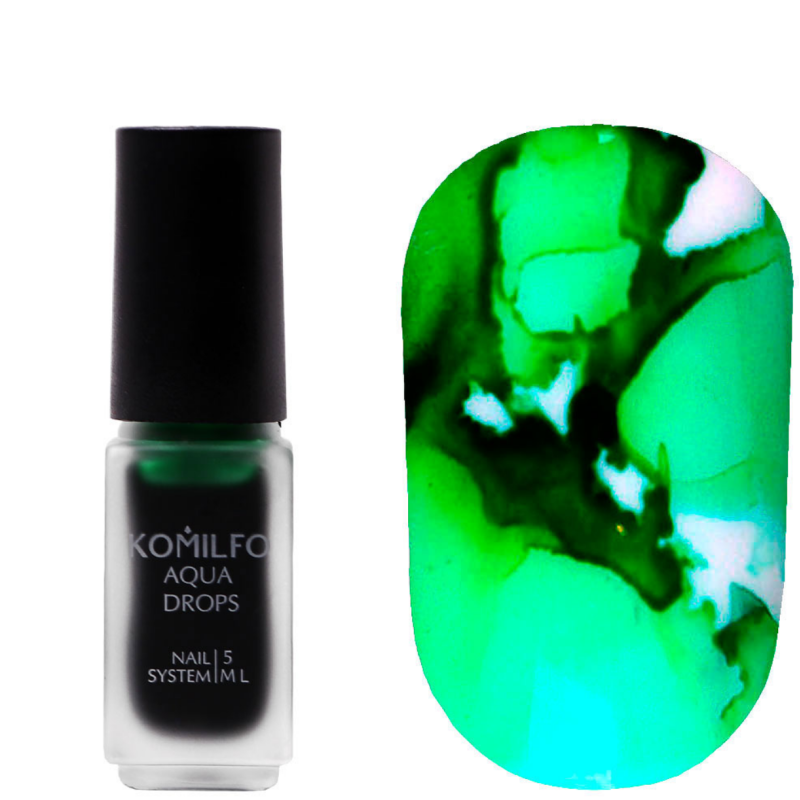 Pintura Efecto Acuarela Liquida, Aqua Drops Komilfo, Verde Nº010, 5ml