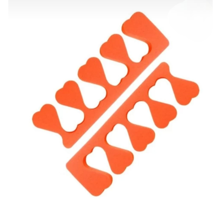 Separadores de dedos suaves, LE VOLE, Naranja, 100 uds (50 pares)