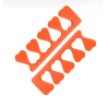 Separadores de dedos suaves, LE VOLE, Naranja, 100 uds (50 pares)