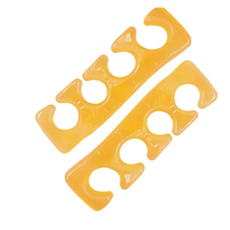 Separadores para dedos de silicona, YRE, Amarillo, 1par