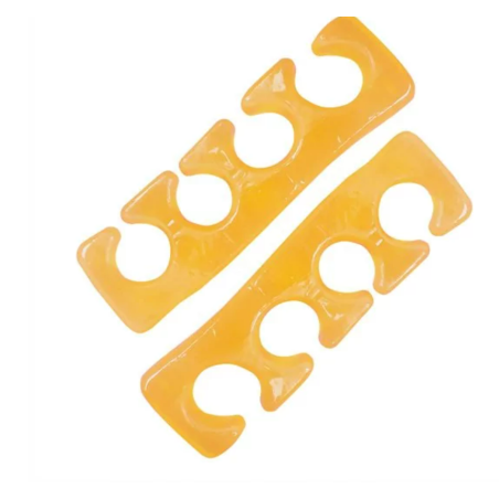 Separadores para dedos de silicona, YRE, Amarillo, 1par