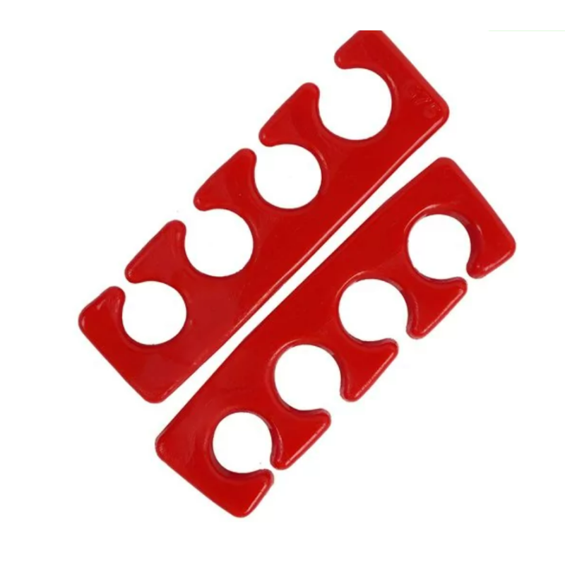 Separadores para dedos de silicona, YRE, Rojo, 1par