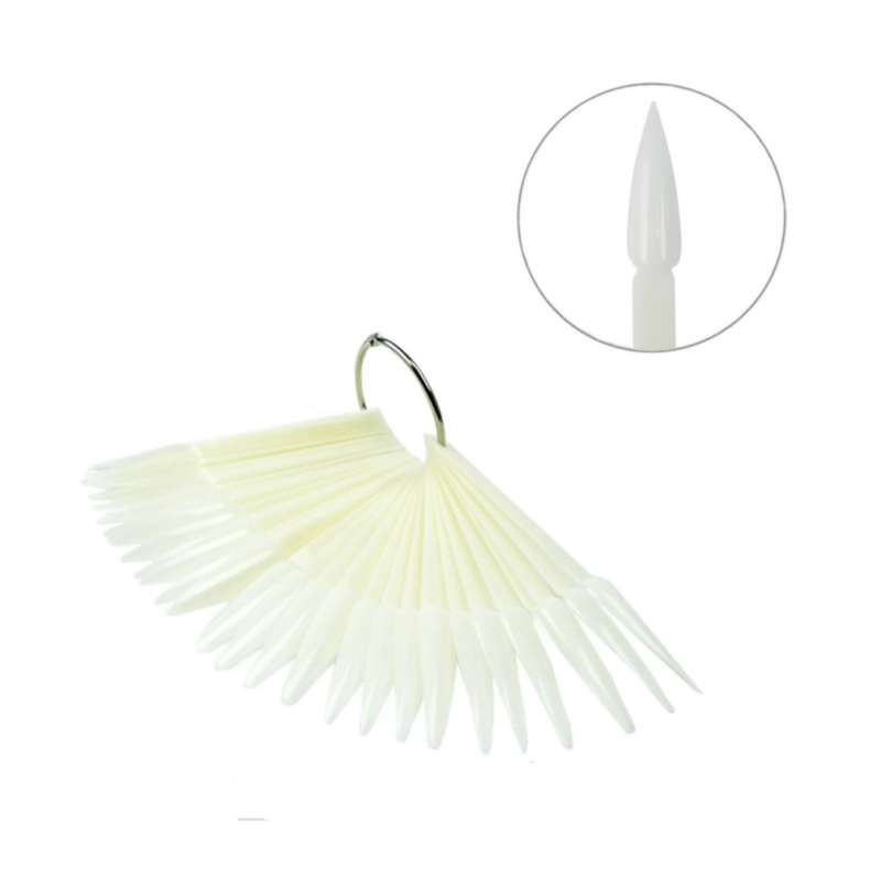 Paleta Muestrario Con Aro, Stiletto , Natural, 50uds