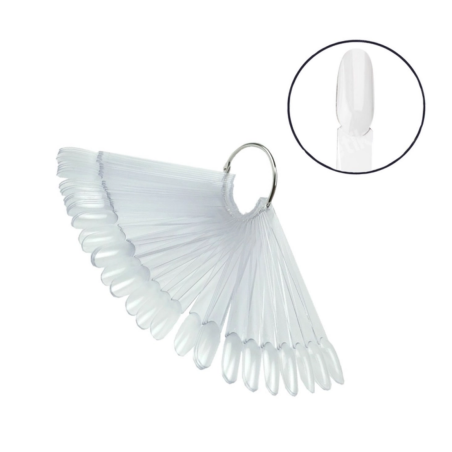 Paleta Muestrario Con Aro, Almendra, Transparente, 50uds