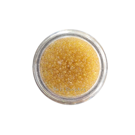 Micro bolitas de cristal Gold AB, 06-08mm, 3g