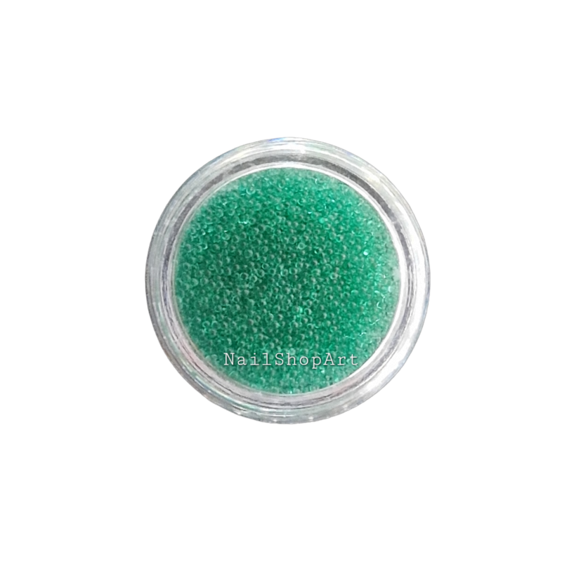 Micro bolitas de cristal Sea Green, 06-08mm, 3g