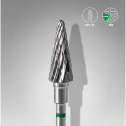 Fresa de carburo "cono" Verde,diámetro 6 mm / pieza de trabajo 14 mm Staleks