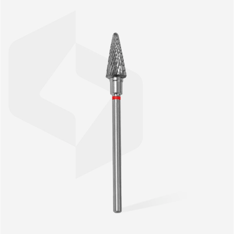 Fresa de carburo "cono" rojo, diámetro 6 mm / pieza de trabajo 14 mm Staleks