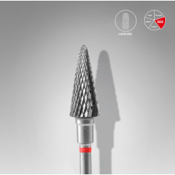 Fresa de carburo "cono" rojo, diámetro 6 mm / pieza de trabajo 14 mm Staleks