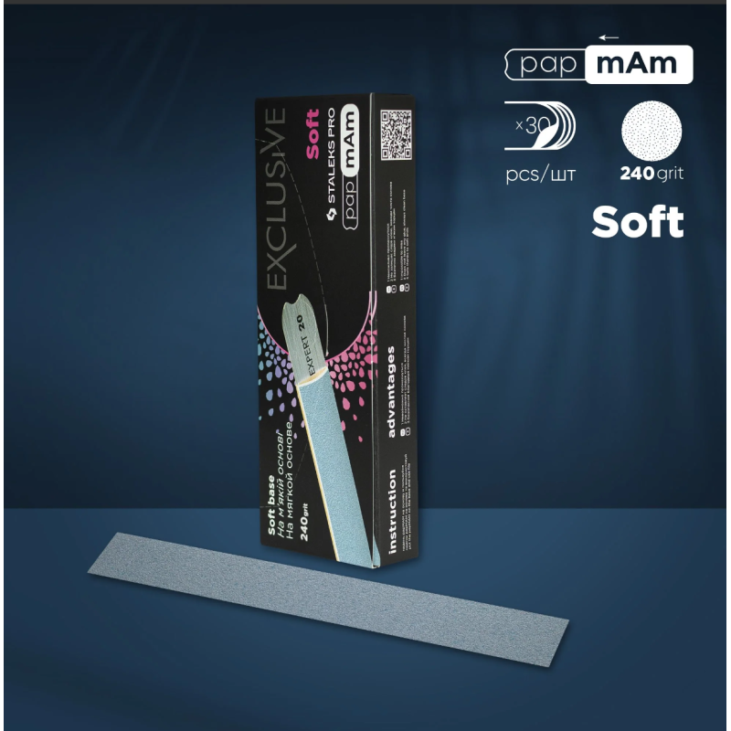 Lima Desechable papmAm  Exclusive 20, grano 240, 30uds., Staleks., Staleks