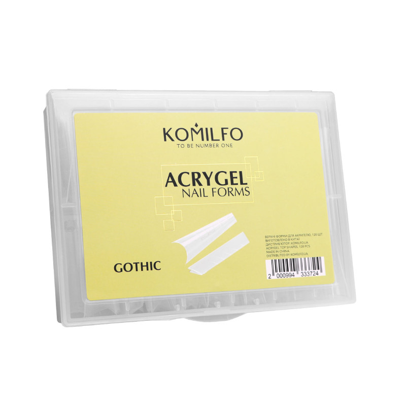 Tips Moldes para Construcción de Uñas Sistema dual Komilfo Reutilizables, Gothic 120uds