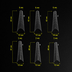 Tips Moldes para Construcción de Uñas Sistema dual Komilfo Reutilizables, Gothic 120uds