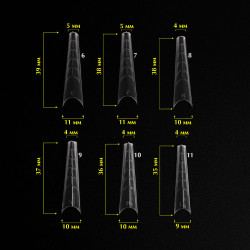 Tips Moldes para Construcción de Uñas Sistema dual Komilfo Reutilizables, Gothic 120uds