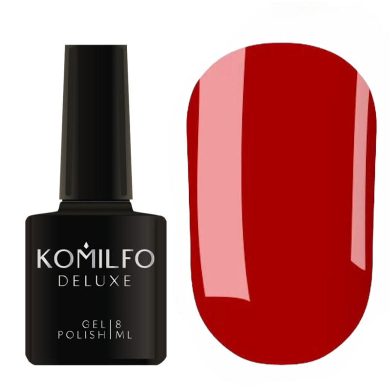 Esmalte semipermanente R002 Rior Komilfo, Rojo Oscuro, 8 ml