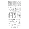 Placa Stamping DARK 13 Inscripciones y Lineas, (Pequeña)