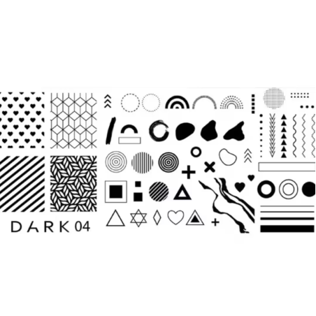 Placa Stamping DARK 04 Figuras Geométricas , (Pequeña)