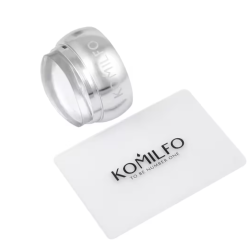 Kit de stamping, Sello para estampar y raspador Komilfo, plata