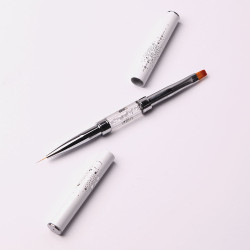 Pincel Double Gel flat 6 (Nylon)/Liner 9 (Nylon), Komilfo