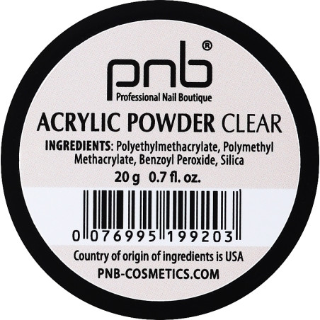 Polvo acrílico PNB Acrylic Powder Clear, 20g