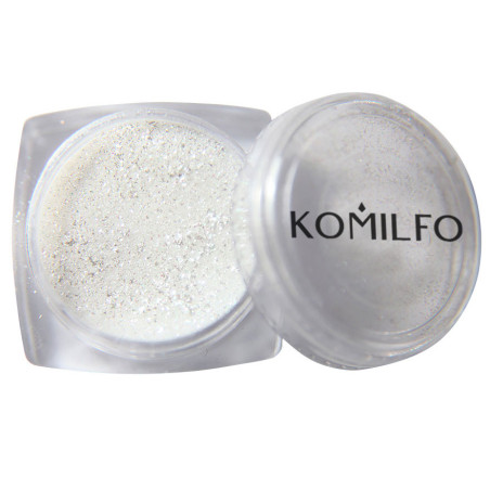 Polvo acrílico Komilfo 004 Diamond Glitter blanco con partículas brillantes, 3 g
