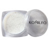 Polvo acrílico Komilfo 004 Diamond Glitter blanco con partículas brillantes, 3 g