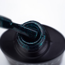 Esmalte Semipermanente D157 Verde Oscuro con Purpurina, Komilfo, 8ml