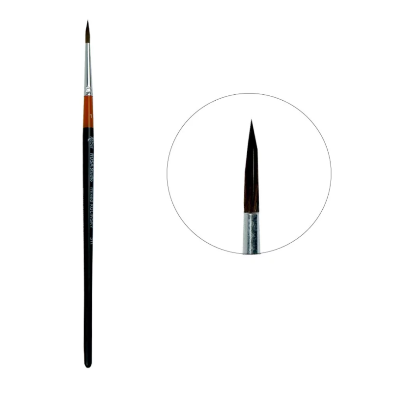 Pincel redondo № 1,Kolinsky 311, Rosa Studio