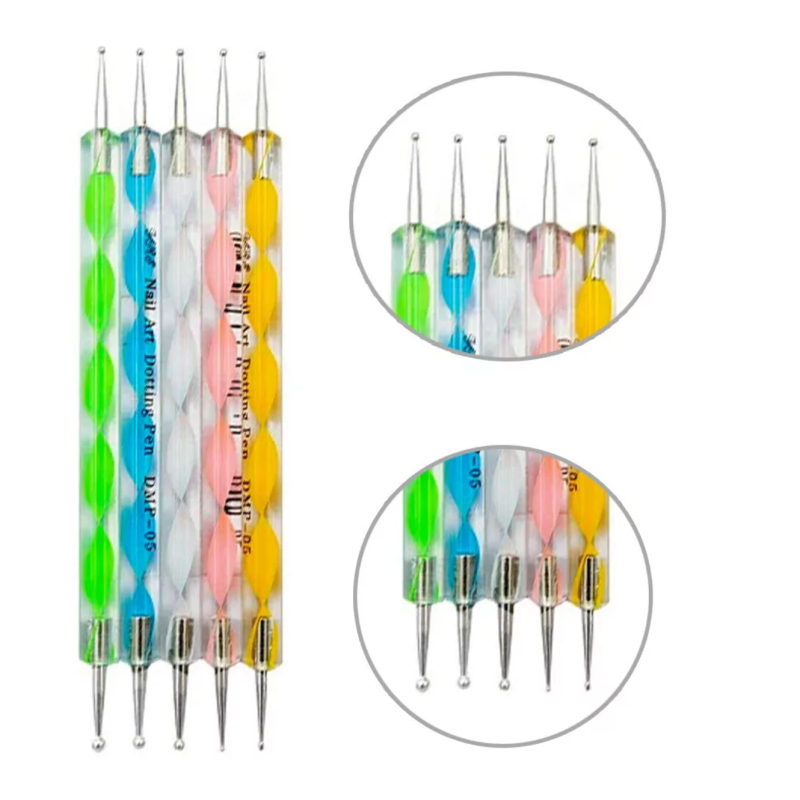 Kit 5 Punzones de uñas de doble punta
