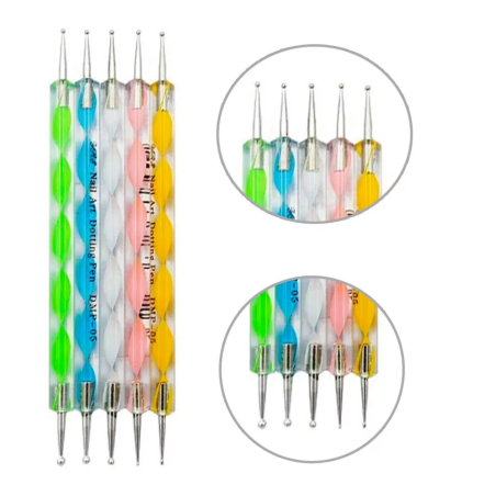 Kit 5 Punzones de uñas de doble punta