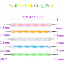 Kit 5 Punzones de uñas de doble punta