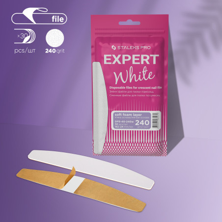 Lima Desechable Expert 40 White, Grano 240(30 uds.) Staleks