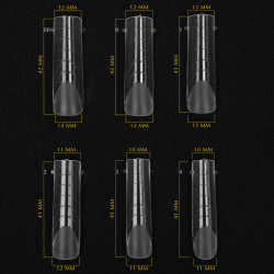 Tips Moldes para Construcción de Uñas Arch Long Sistema dual Komilfo Reutilizables, Arco, Largos, 130uds