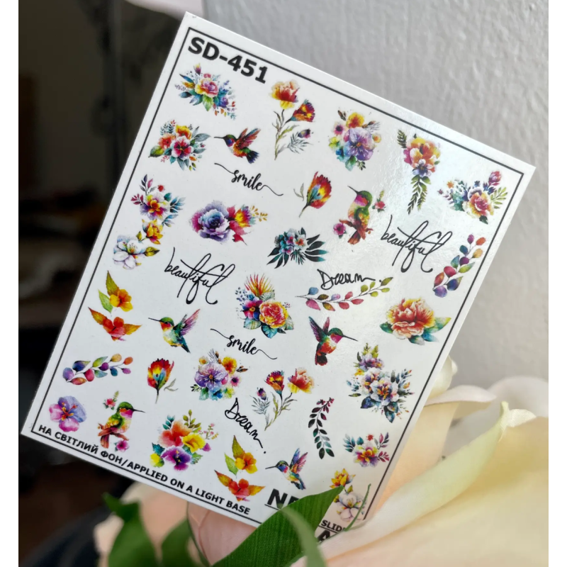 Pegatina al agua colorida SD-451