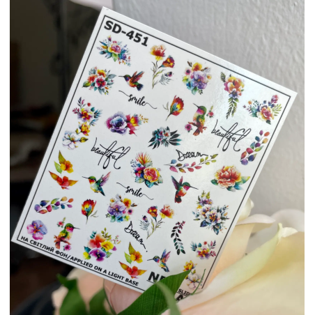 Pegatina al agua colorida SD-451