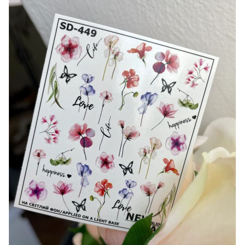 Pegatina al agua colorida SD-449