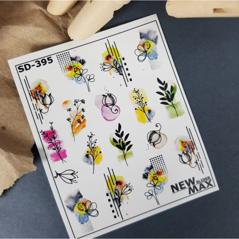 Pegatina al agua colorida SD-395