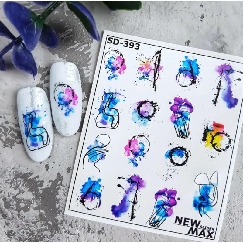 Pegatina al agua colorida SD-393