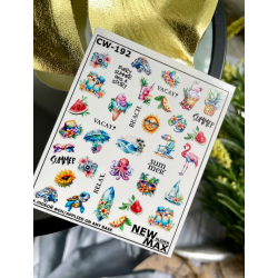 Pegatina al agua colorida...