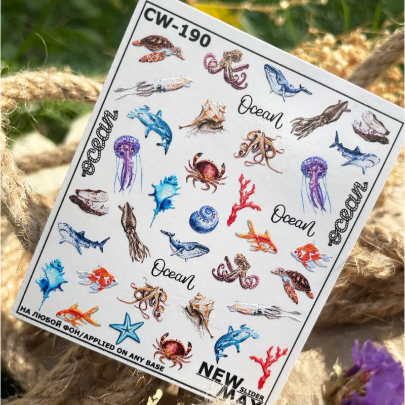 Pegatina al agua colorida CW-190