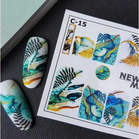 Pegatina al agua para uña entera C-15