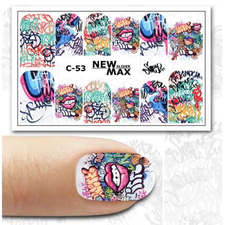 Pegatina al agua para uña entera C-53