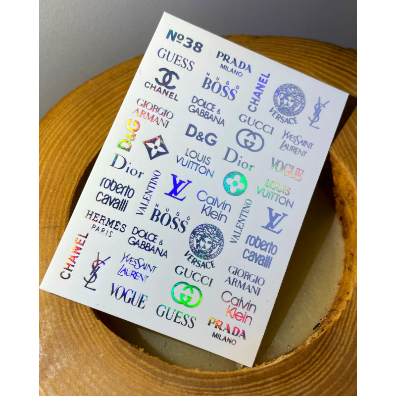 Pegatina al agua metalizada Nº38 holograma plateado