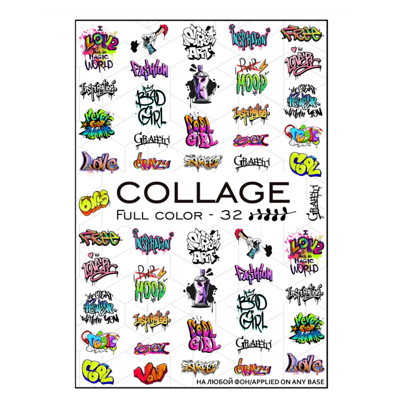 Pegatina al agua colorida FC-32